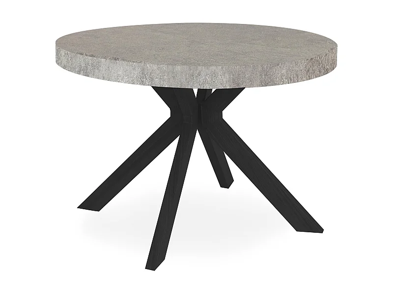 Table Ronde Extensible "Zefane" 160-260cm Noir & Gris