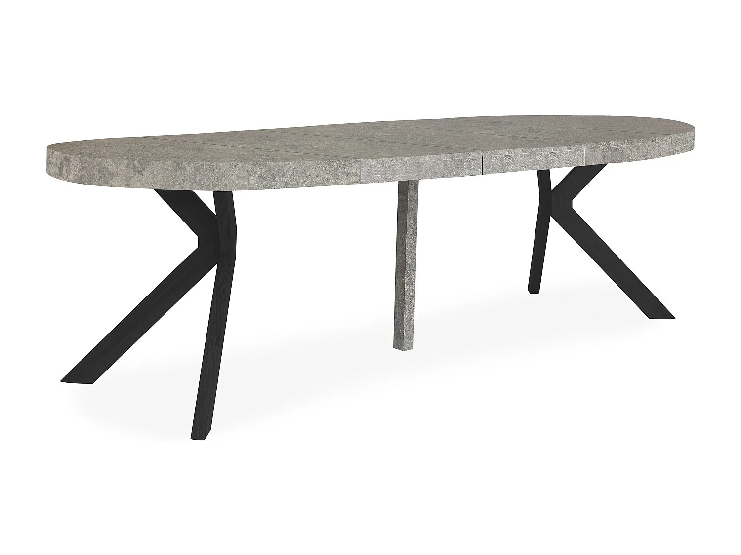 Tavolo rotondo allungabile Myriade Nero ed Effetto Cemento