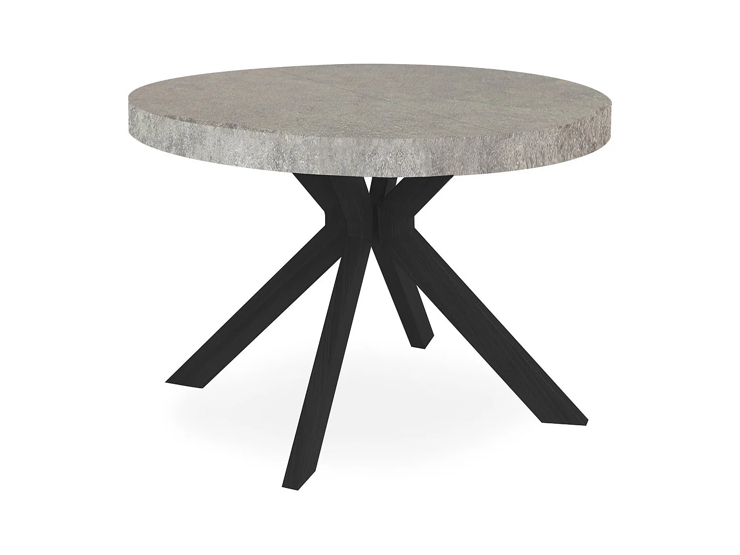 Table Ronde Extensible "Zefane" 160-260cm Noir & Gris