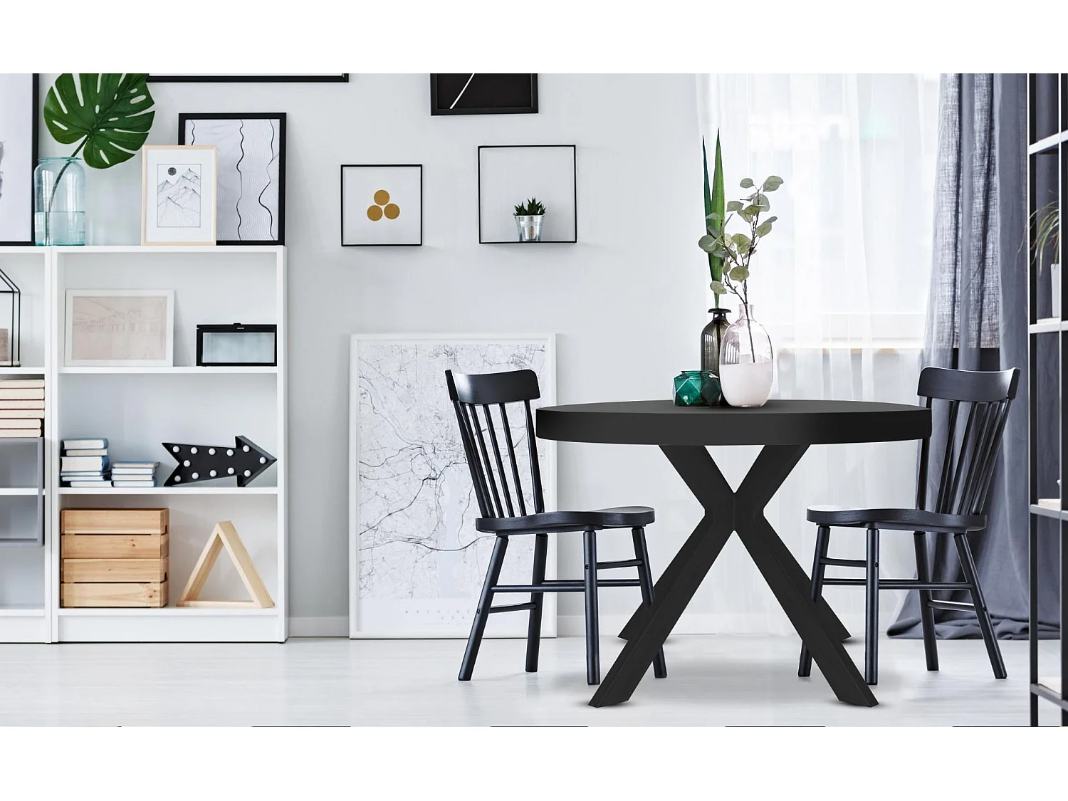 Table Ronde Extensible "Zefane" 160-260cm Noir