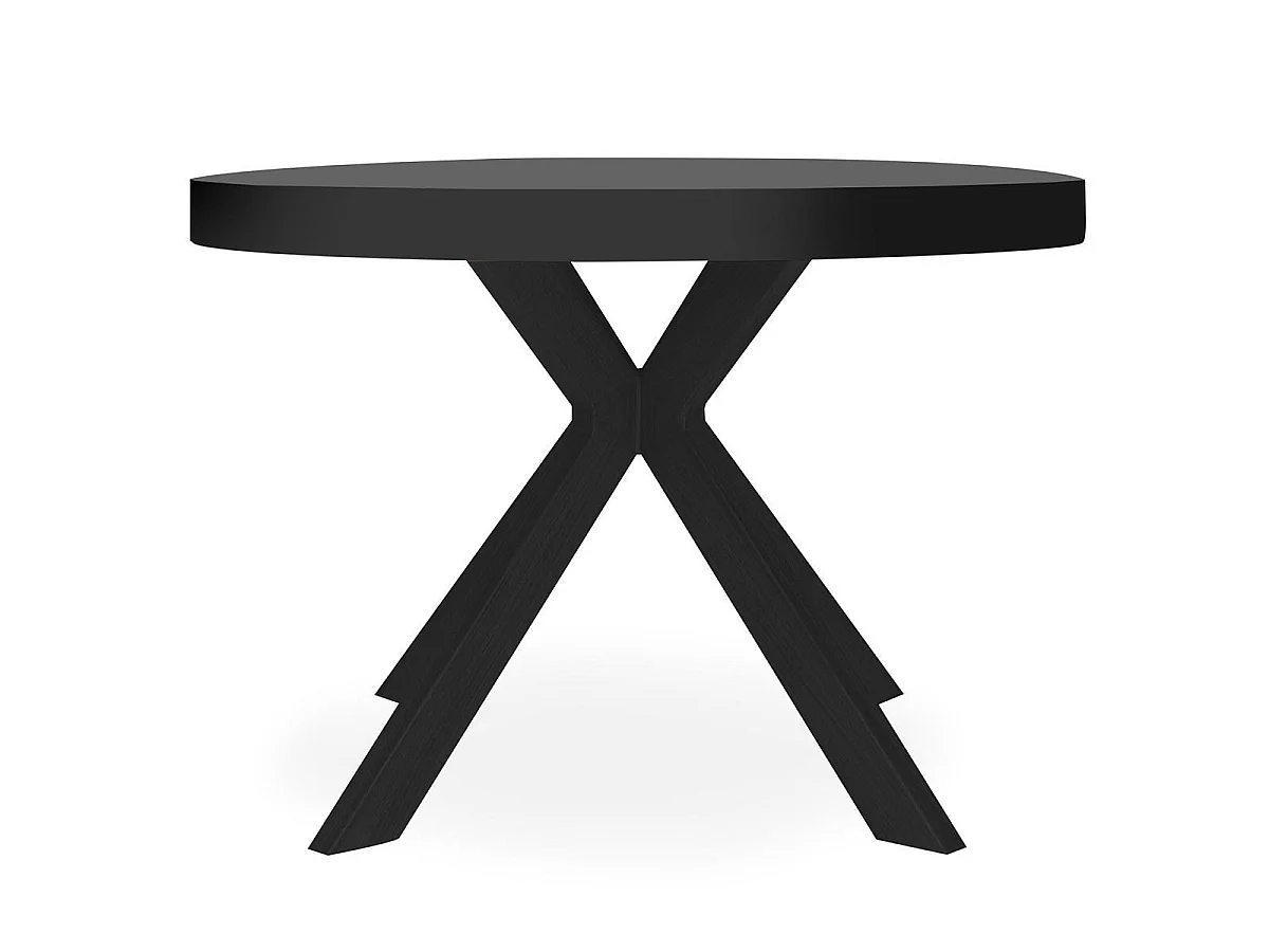 Table Ronde Extensible "Zefane" 160-260cm Noir