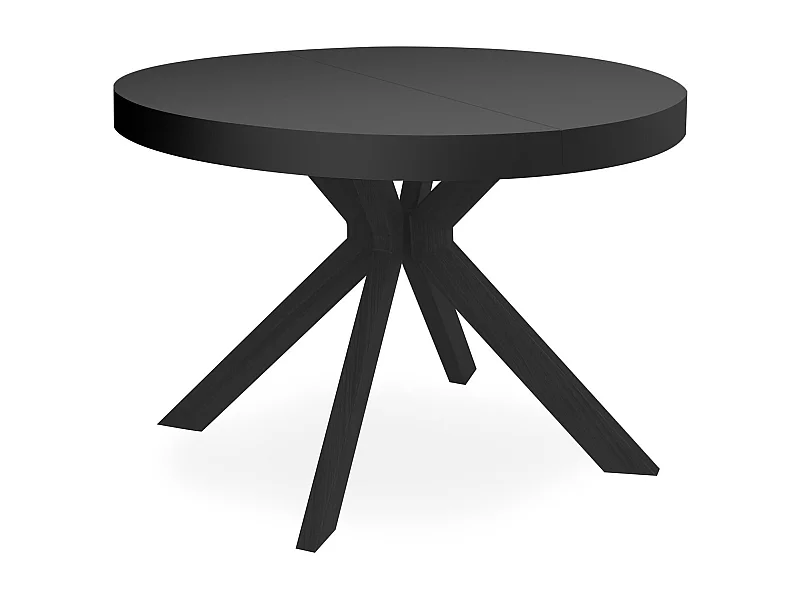 Table Ronde Extensible "Zefane" 160-260cm Noir