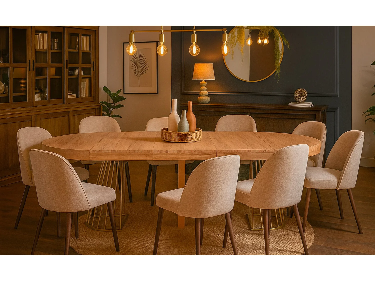 Table de Repas Extensible "Resoa" 110-260cm Chêne