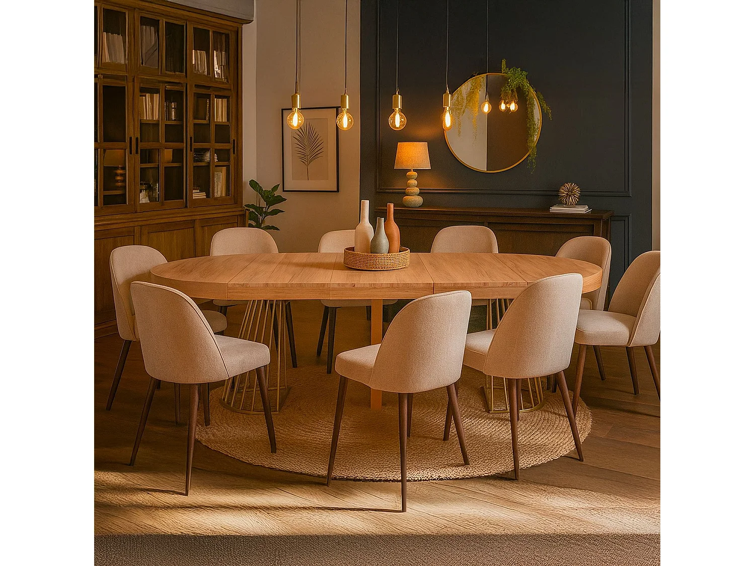 Table de Repas Extensible "Resoa" 110-260cm Chêne