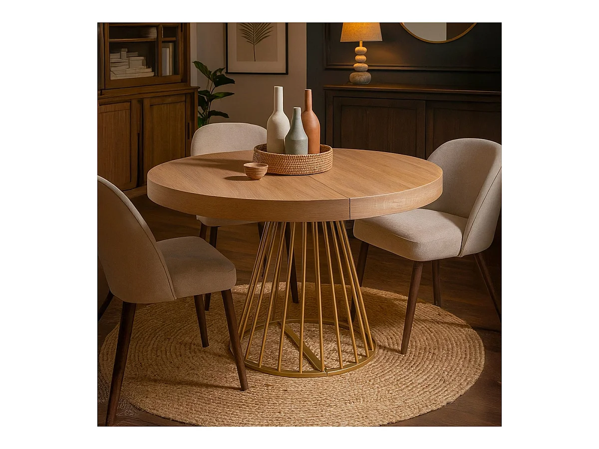 Table de Repas Extensible "Resoa" 110-260cm Chêne