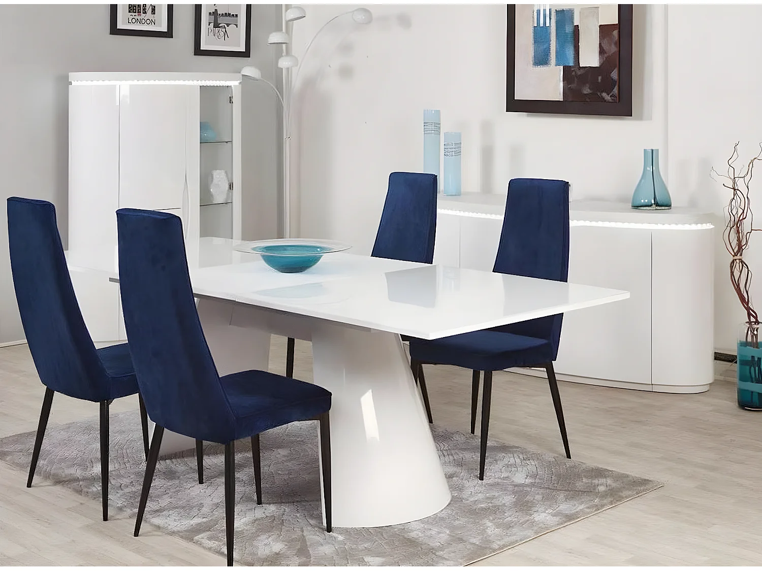 Table de Repas Extensible "Calypsa" 200-260cm Blanc