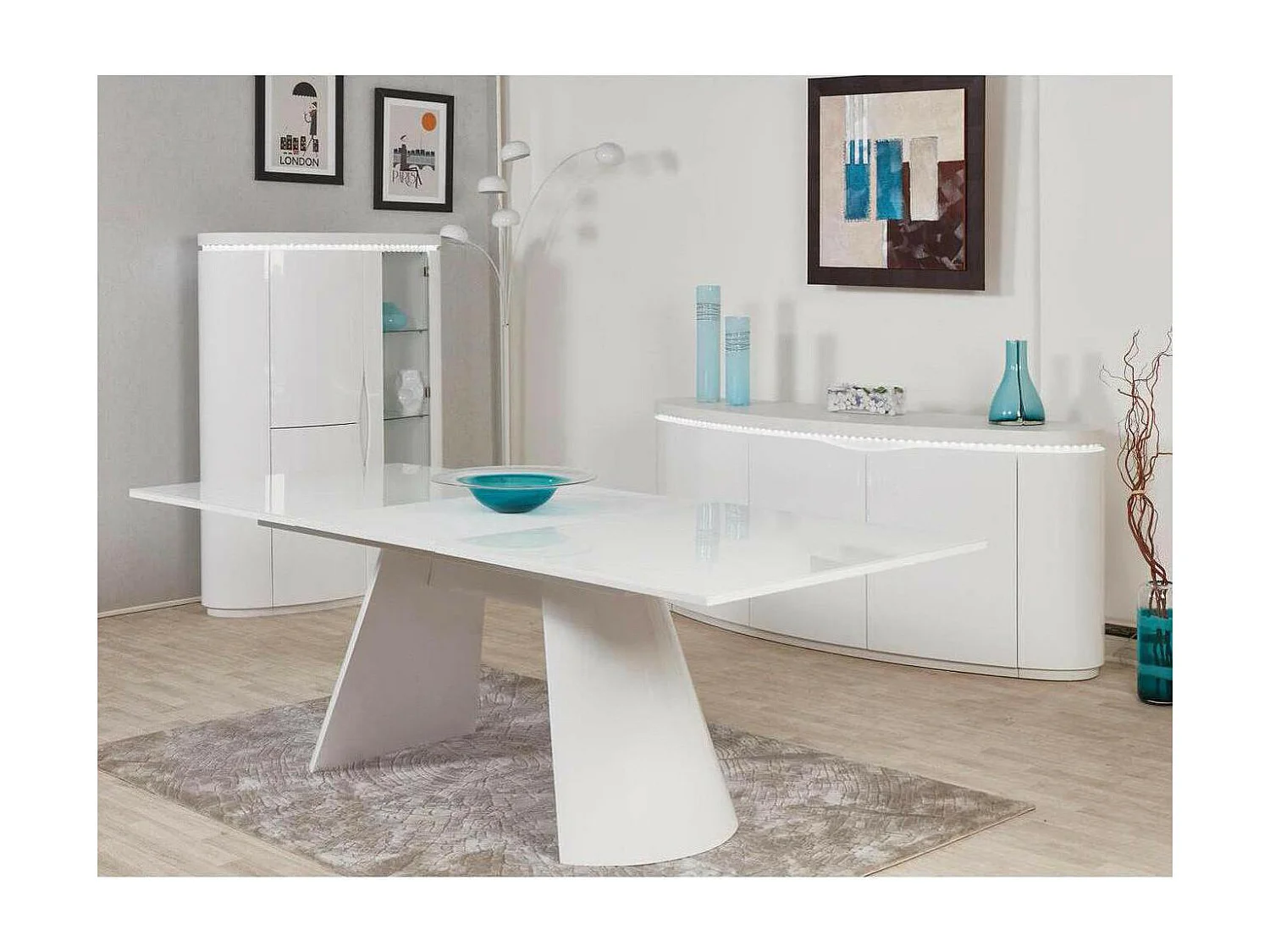 Table de Repas Extensible "Calypsa" 200-260cm Blanc