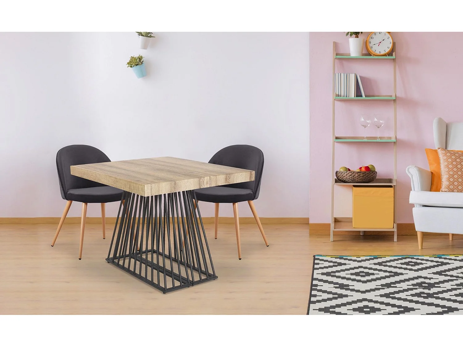 Table Extensible Design "Build" 90-240cm Naturel