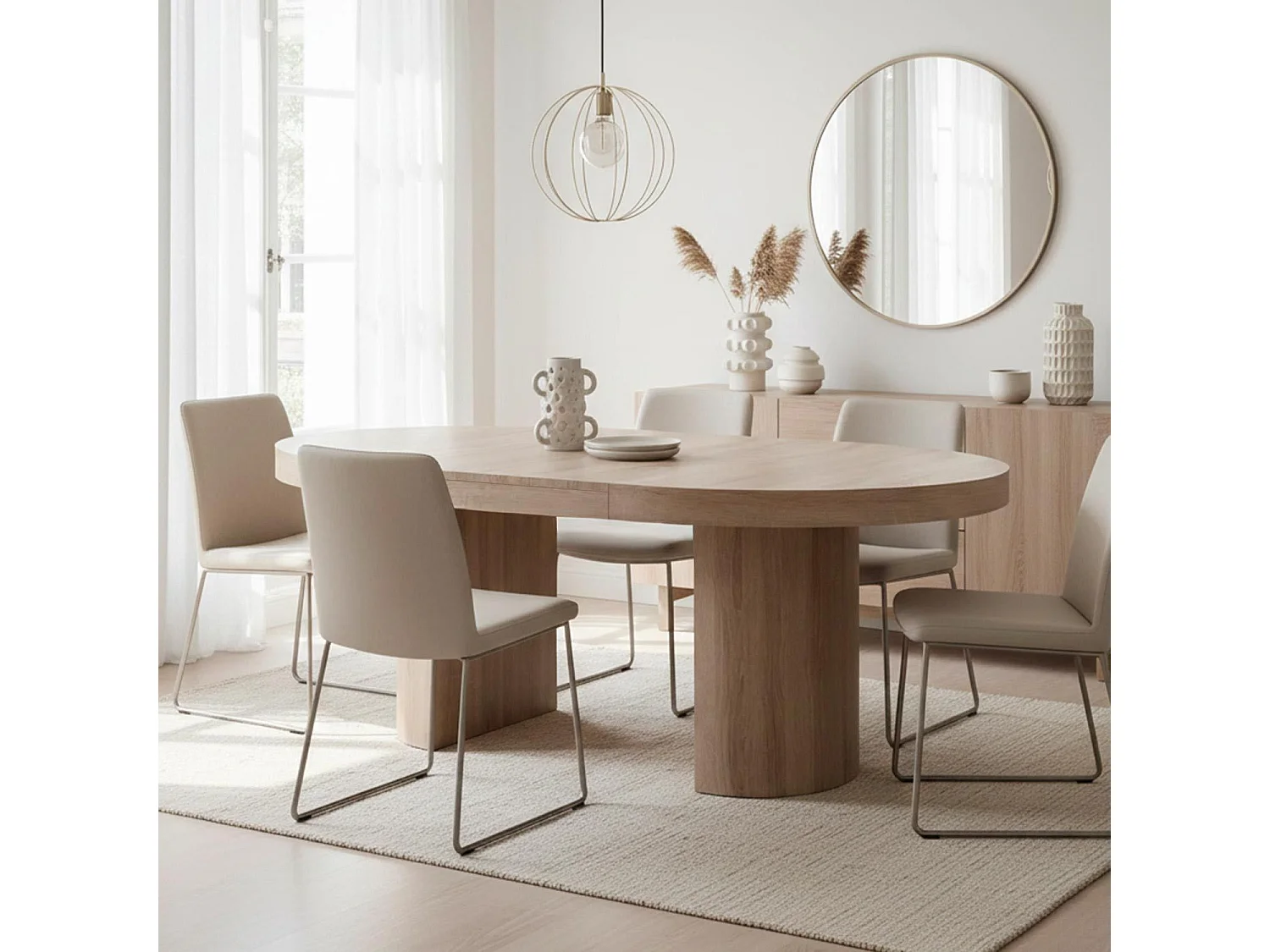 Table Repas Extensible "Simona" 110-260cm Chêne