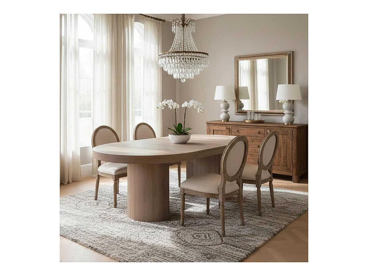 Table Repas Extensible "Simona" 110-260cm Chêne