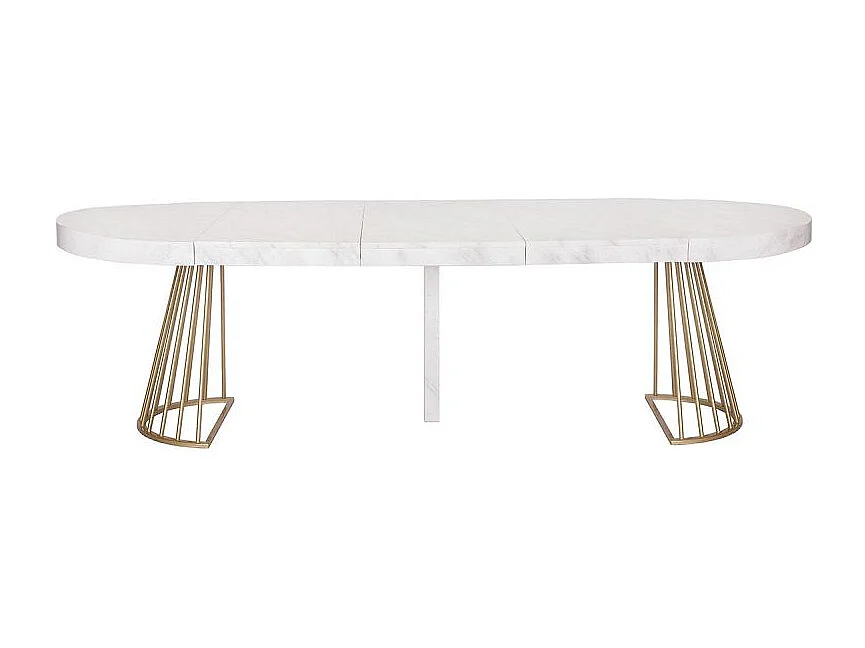 Table de Repas Extensible "Resoa" 110-260cm Effet Marbre