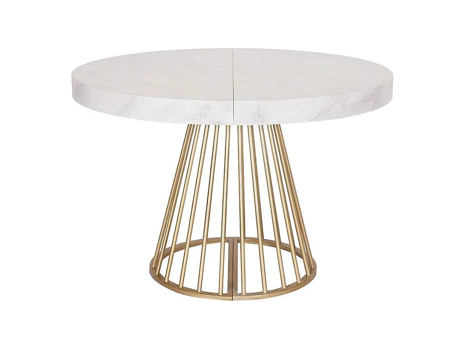 Table de Repas Extensible "Resoa" 110-260cm Effet Marbre