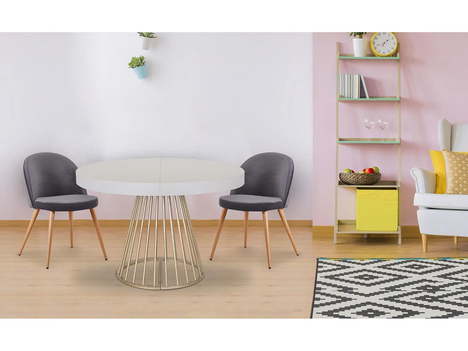 Table de Repas Extensible "Resoa" 110-260cm Blanc