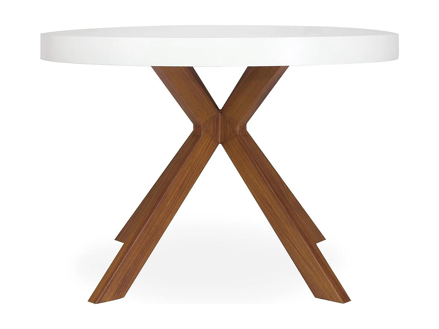 Table Ronde Extensible "Zefane" 160-260cm Blanc