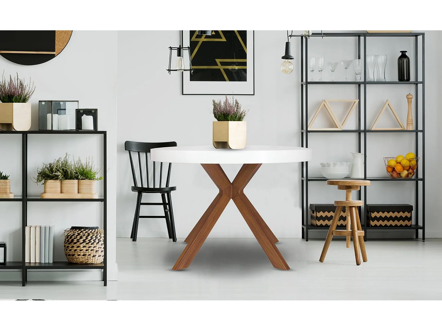 Table Ronde Extensible "Zefane" 160-260cm Blanc