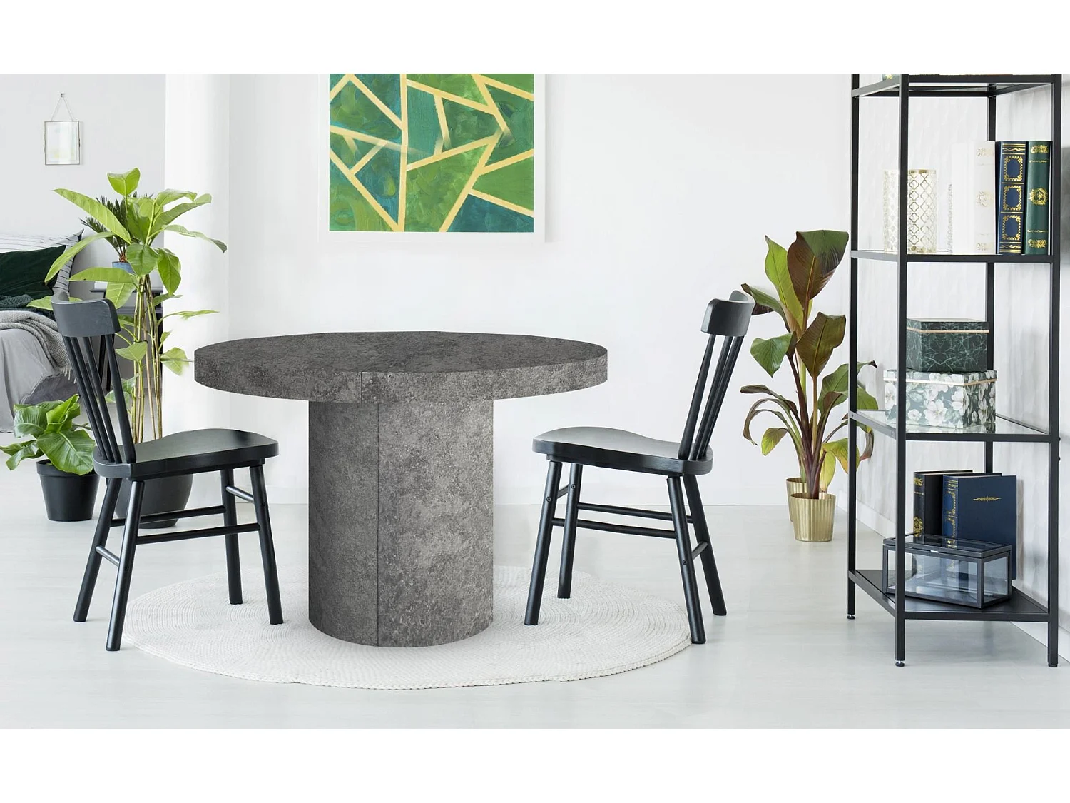 Table ronde extensible Suzie Effet Béton