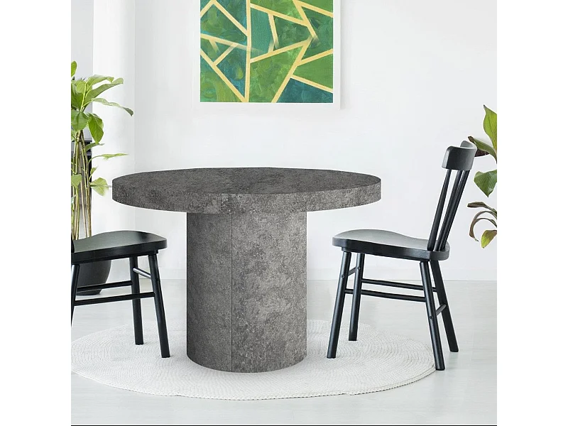 Table ronde extensible Suzie Effet Béton