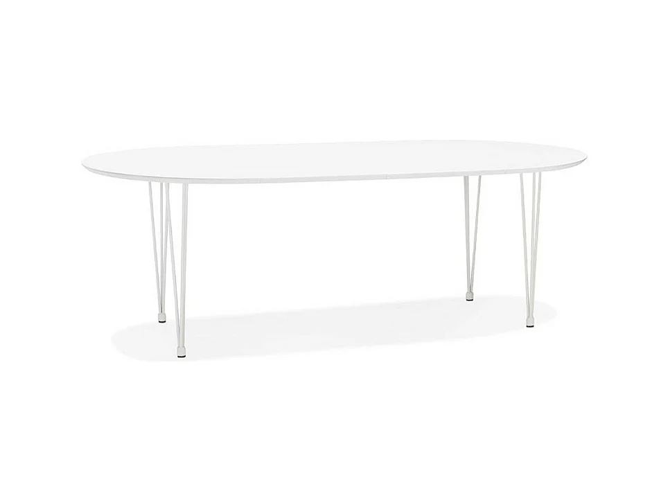 Table de Repas Extensible "Babao" 120-220cm Blanc