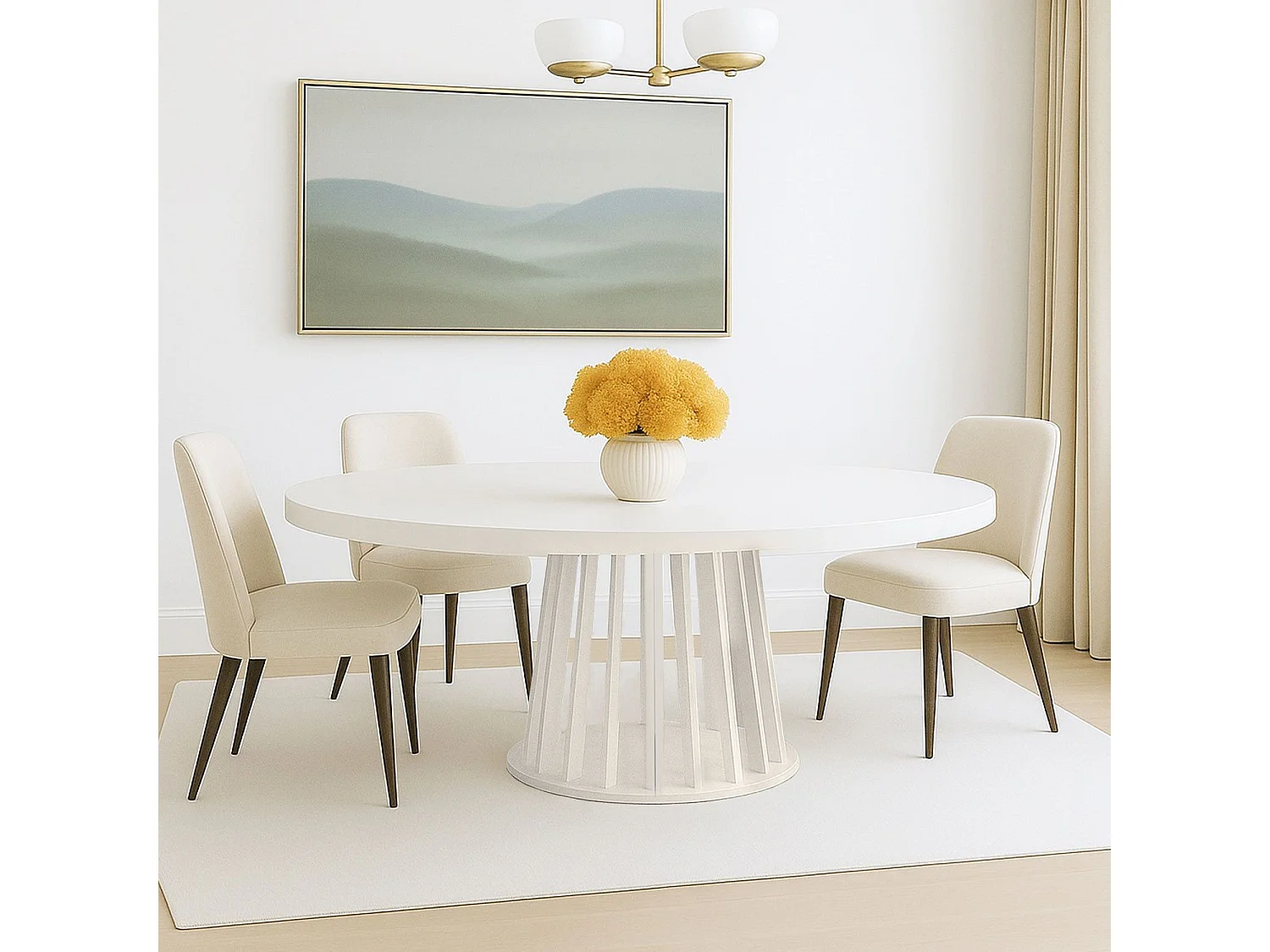 Mesa Ovalada Extensible Eliza Blanca