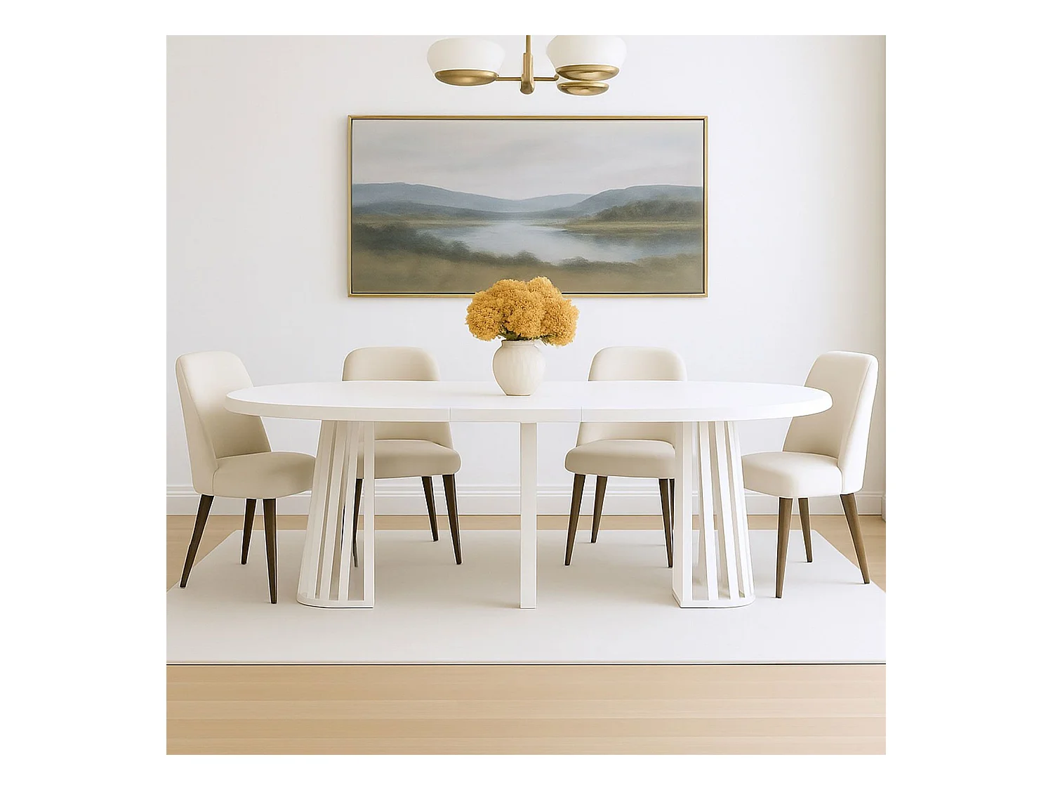 Table ovale extensible Eliza Blanc