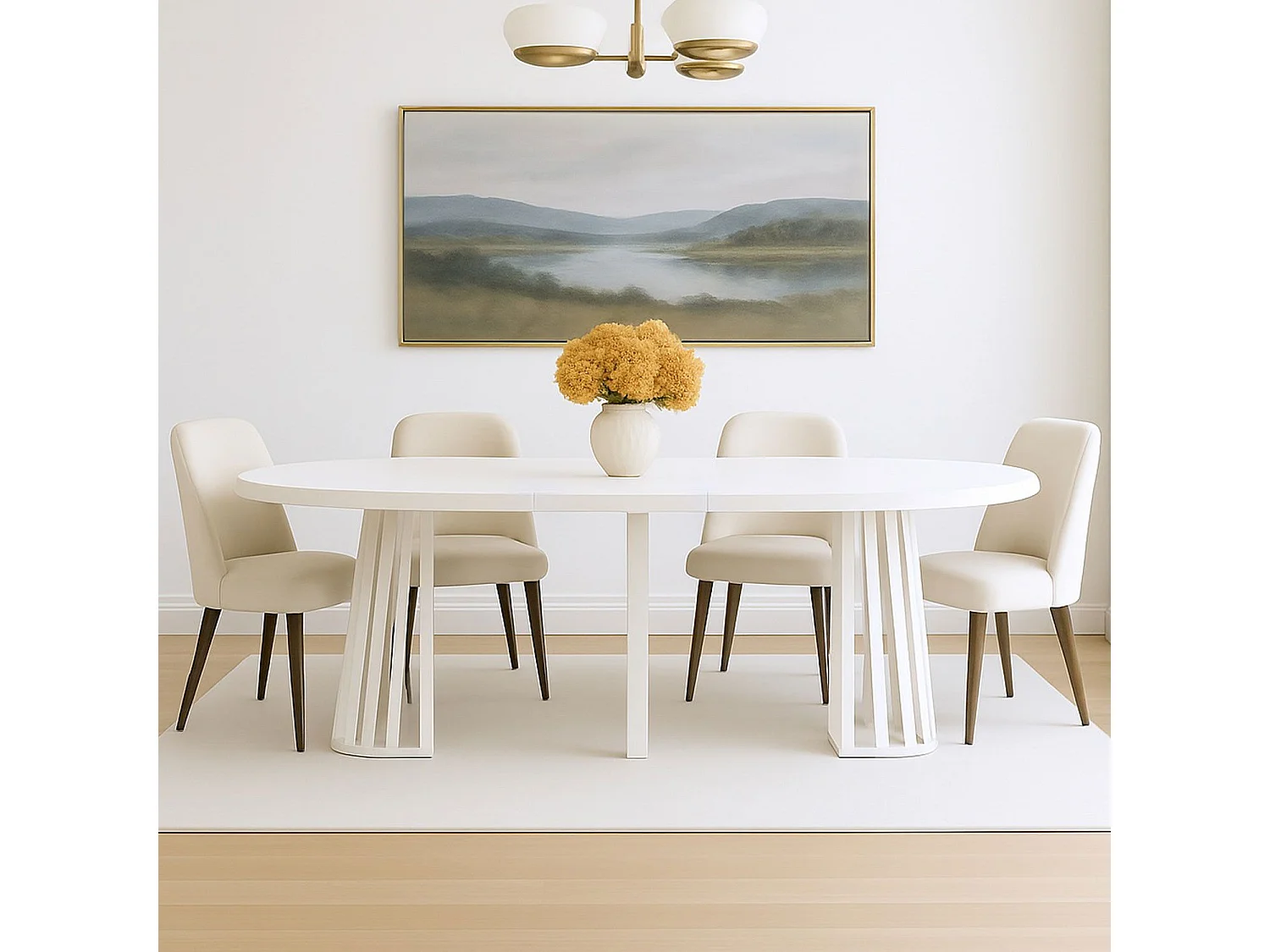 Table de Repas Extensible "Laize" 150-300cm Blanc