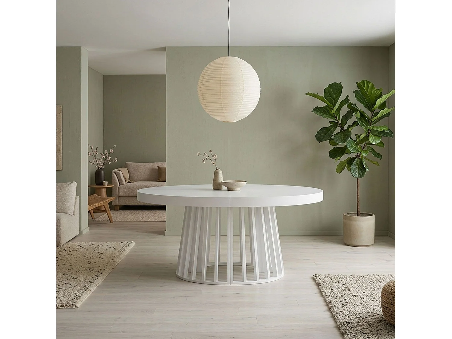 Table ovale extensible Eliza Blanc