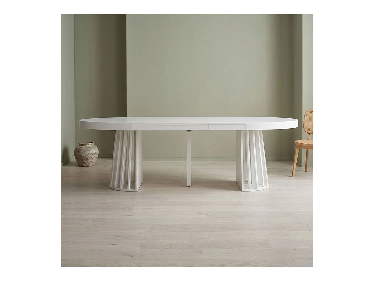 Table de Repas Extensible "Laize" 150-300cm Blanc