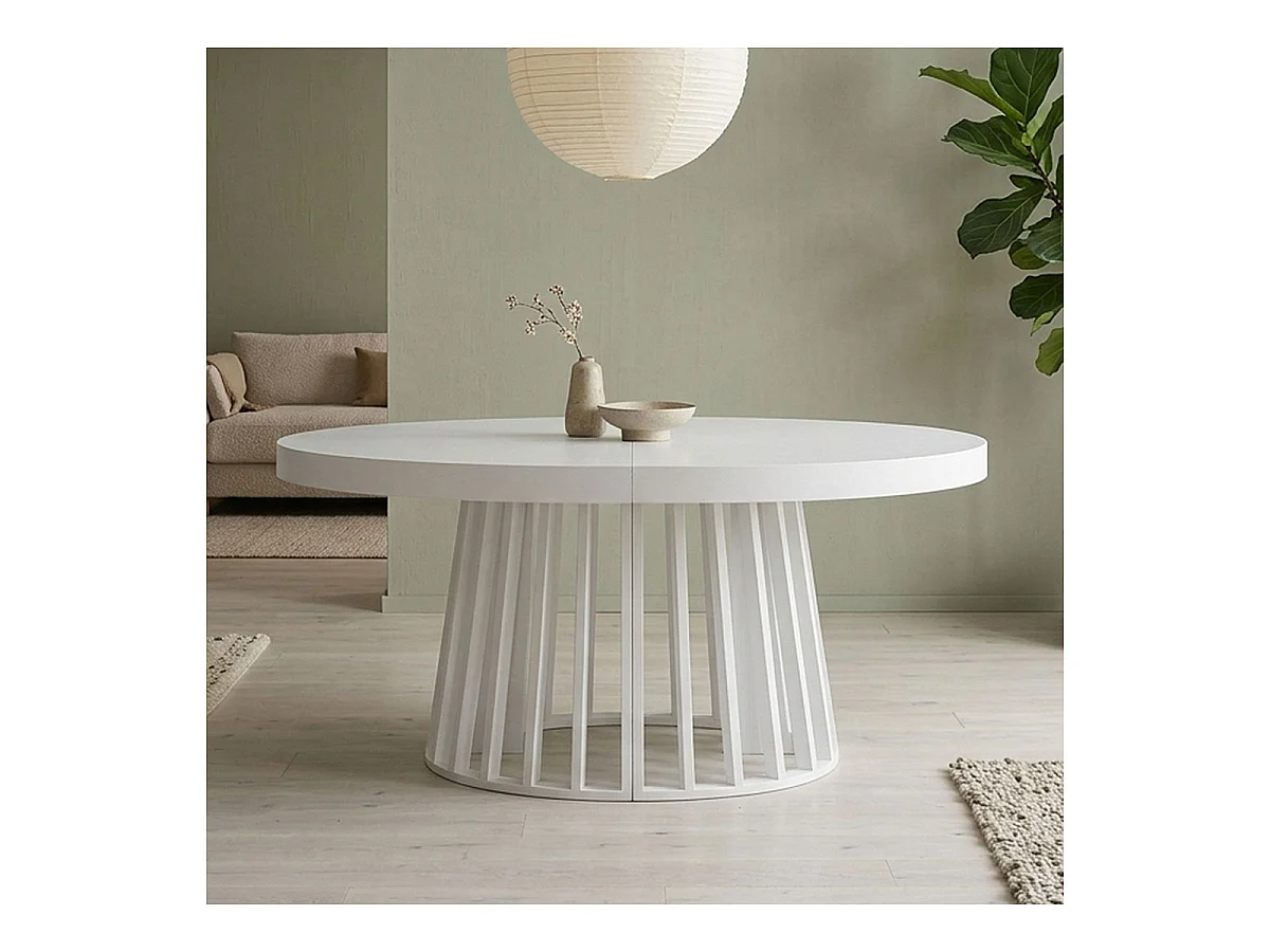 Table de Repas Extensible "Laize" 150-300cm Blanc