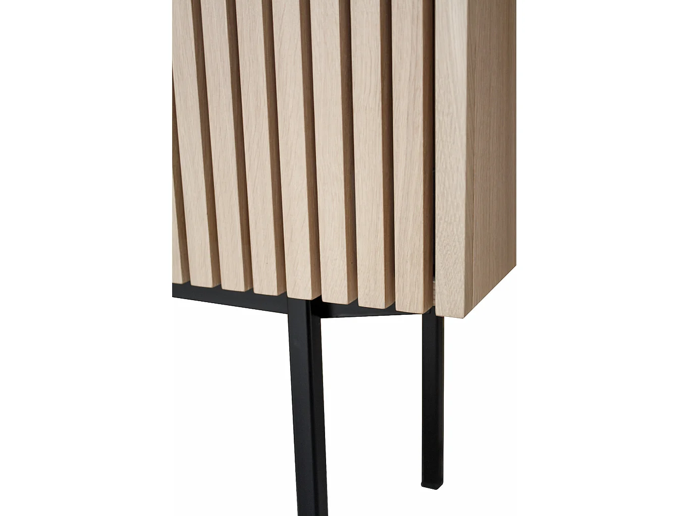 Armoirette tasseaux chêne blanchi et noir, 2 portes - 90L x 44P