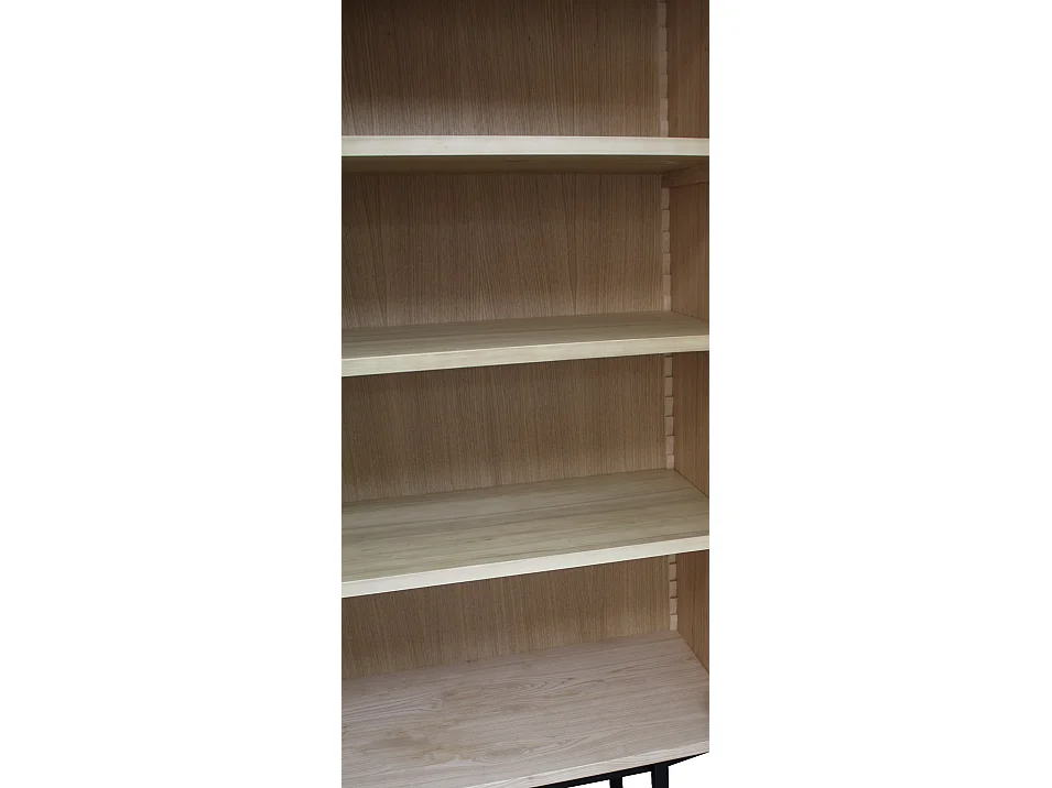 Armoirette tasseaux chêne blanchi et noir, 2 portes - 90L x 44P