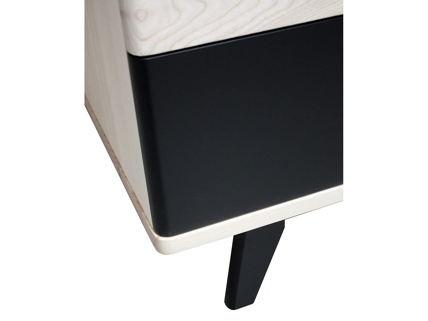 Commode frêne blanchi massif et laqué, 3 tiroirs - 100L x 46P