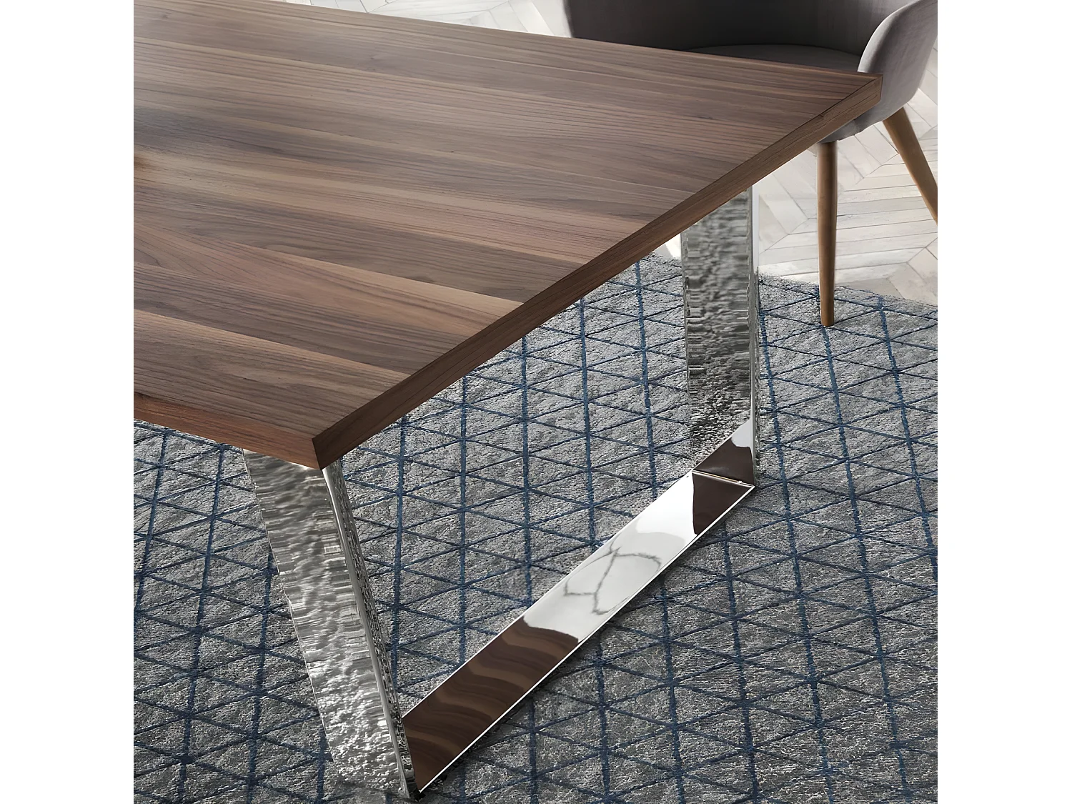 Eettafel rechthoekig walnoot fineer 1075 ANGEL CERDA