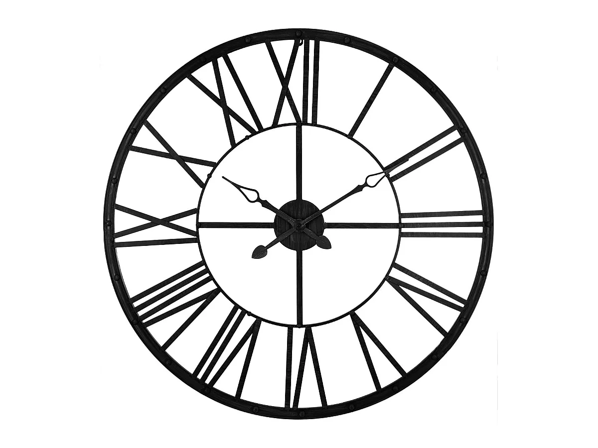 Pendule Murale en Métal "Vintage" 96cm Noir