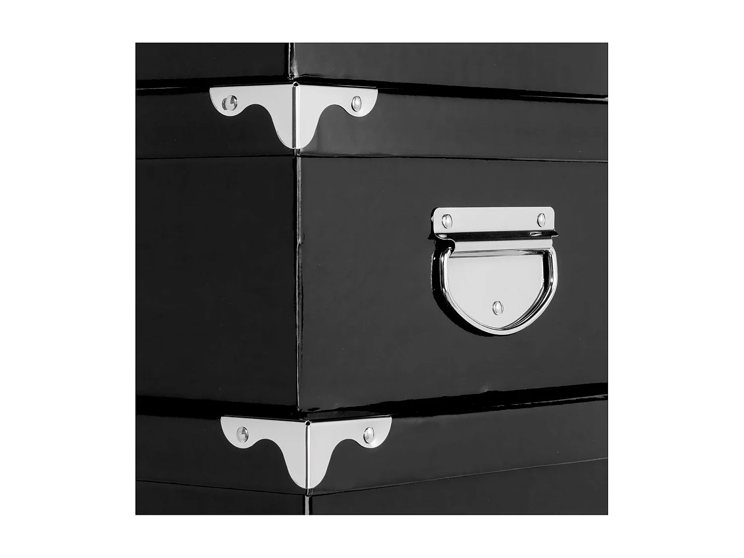 Set de 6 Boîtes de Rangement "Uni" 48cm Noir