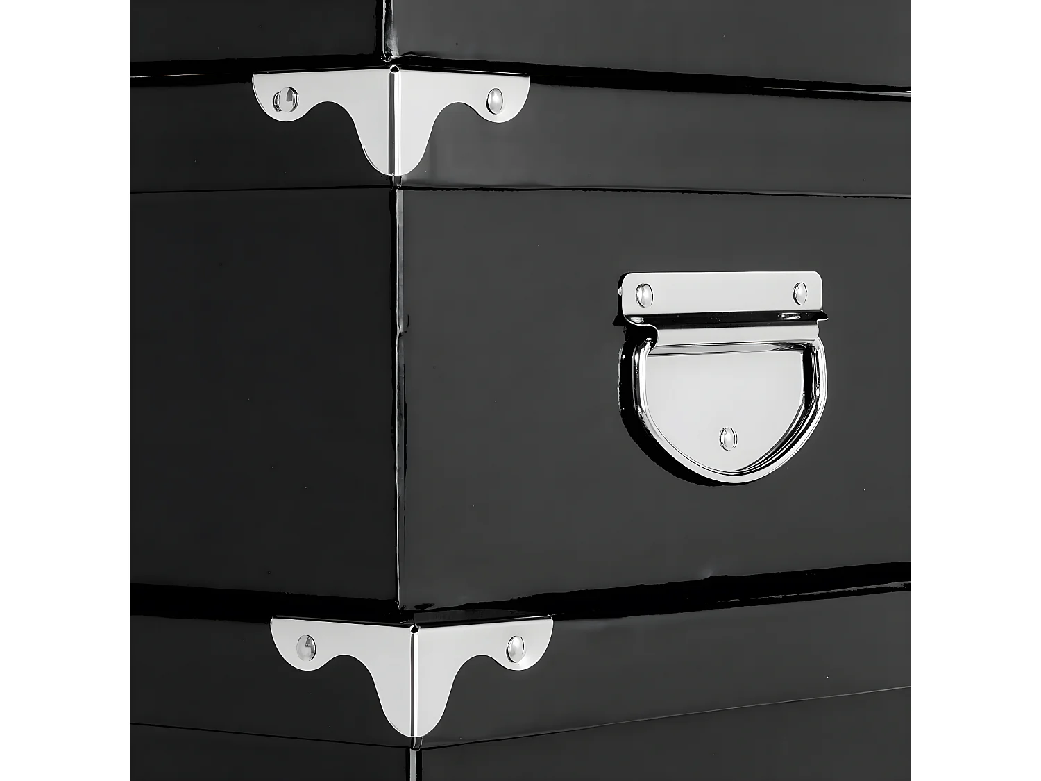 Set de 6 Boîtes de Rangement "Uni" 48cm Noir