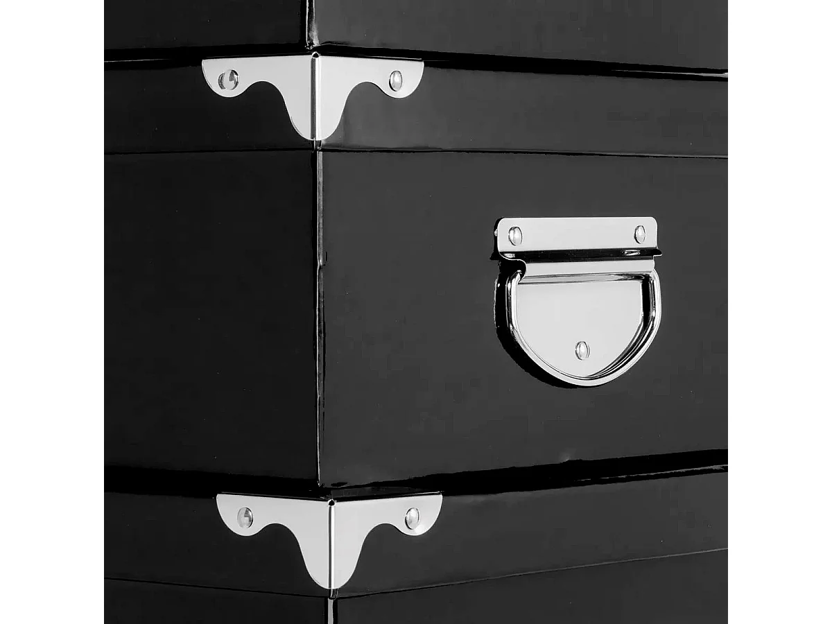 Set de 6 Boîtes de Rangement "Uni" 48cm Noir
