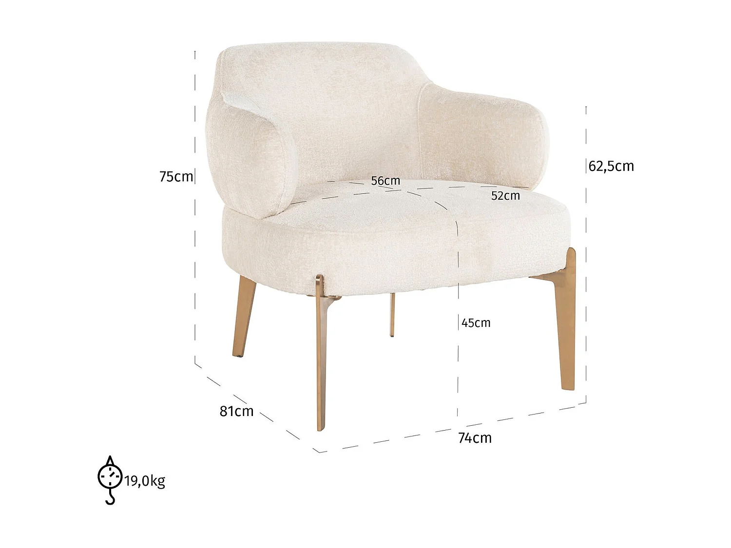 Fauteuil Venus chenille