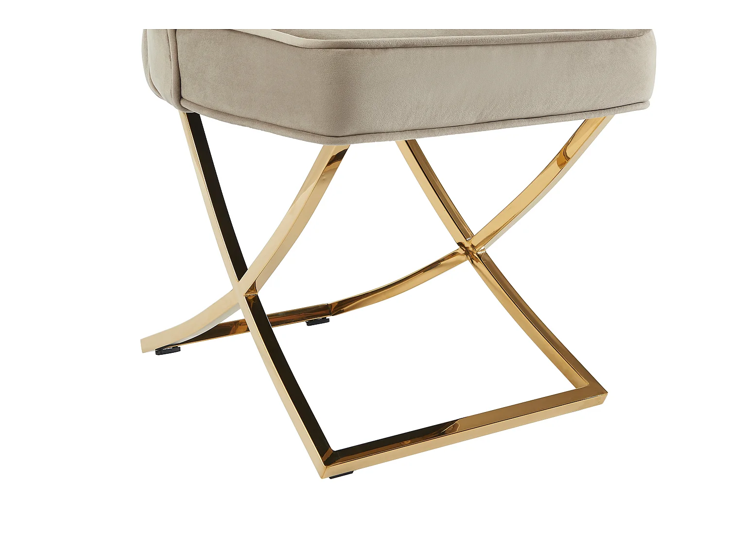 Stuhl 2er-Set - Samt & goldfarbener Edelstahl - Beige - MARELANO von Pascal MORABITO