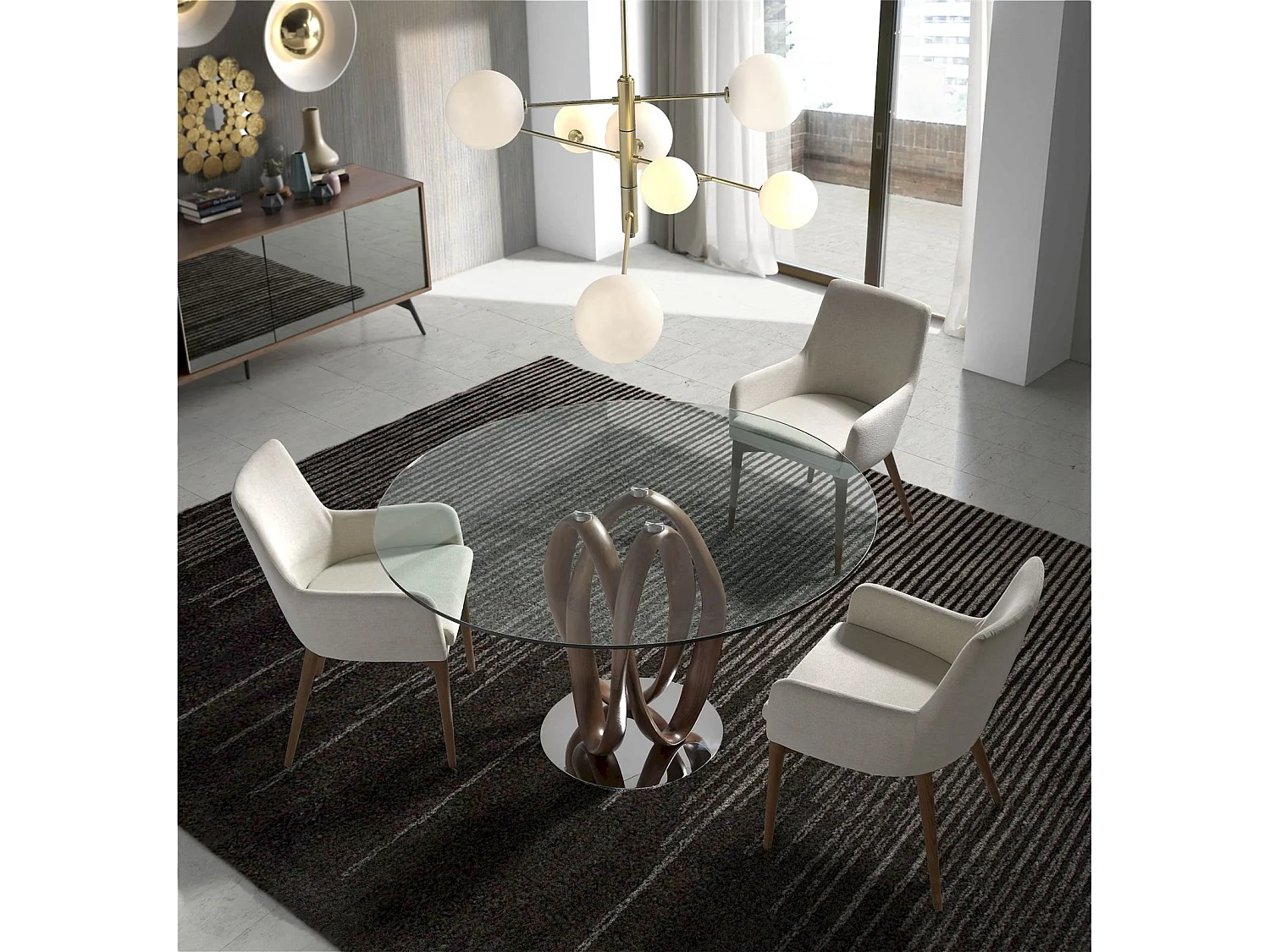 Fauteuil rembourré avec pieds bois de noyer