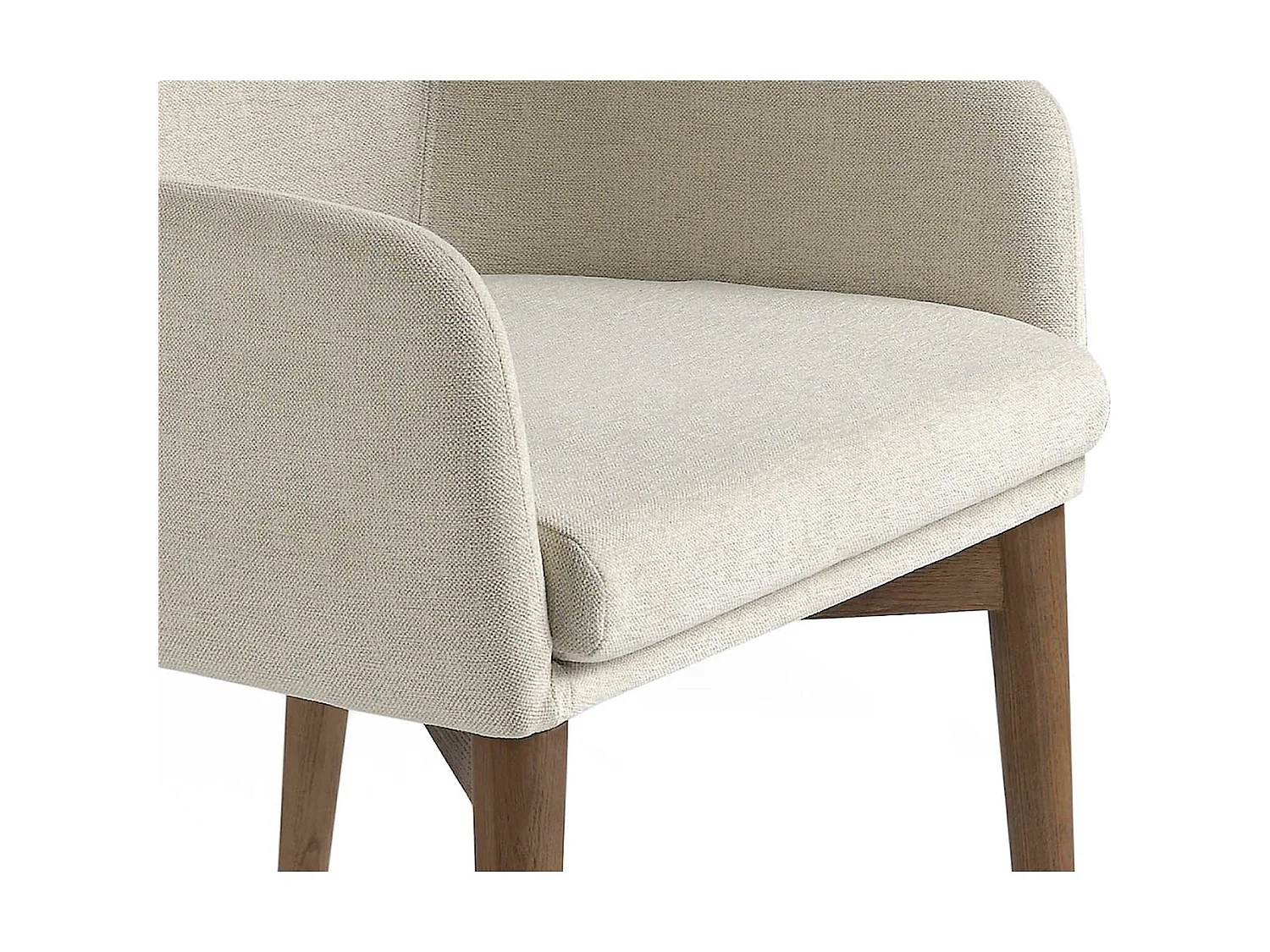 Fauteuil rembourré avec pieds bois de noyer