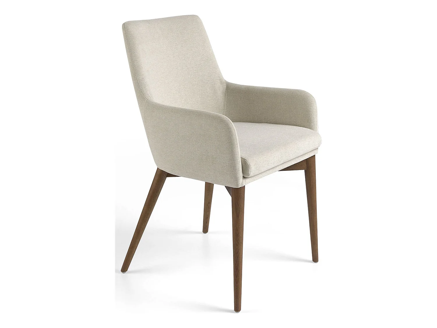 Fauteuil rembourré avec pieds bois de noyer