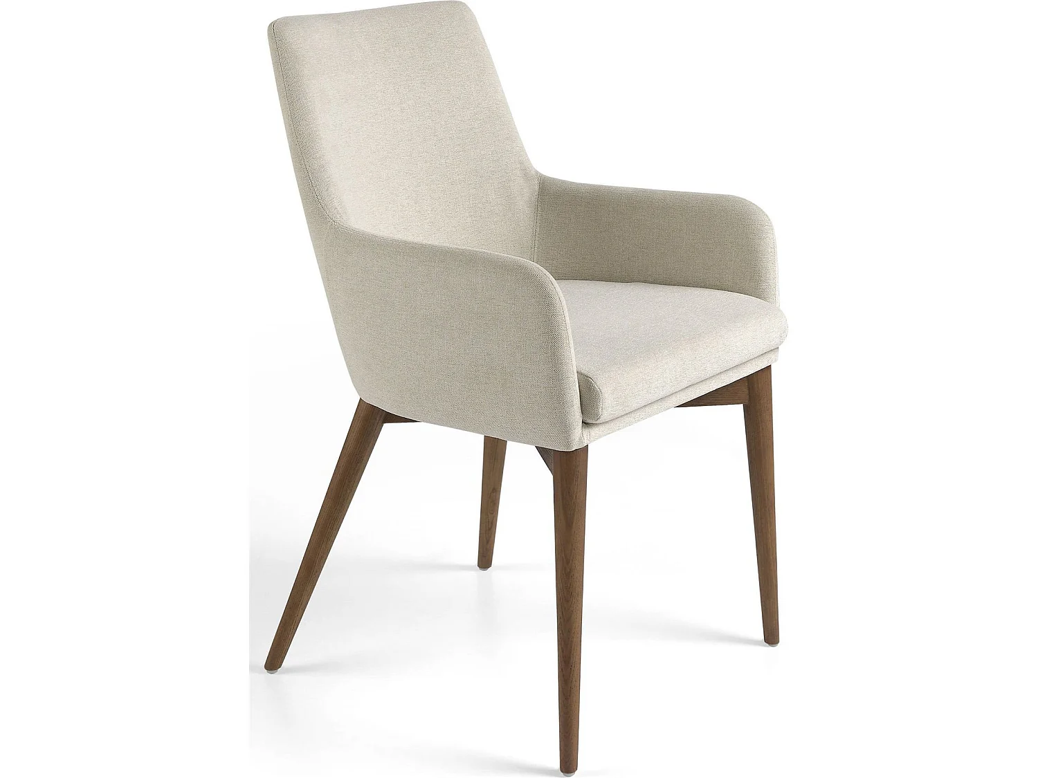 Fauteuil rembourré avec pieds bois de noyer