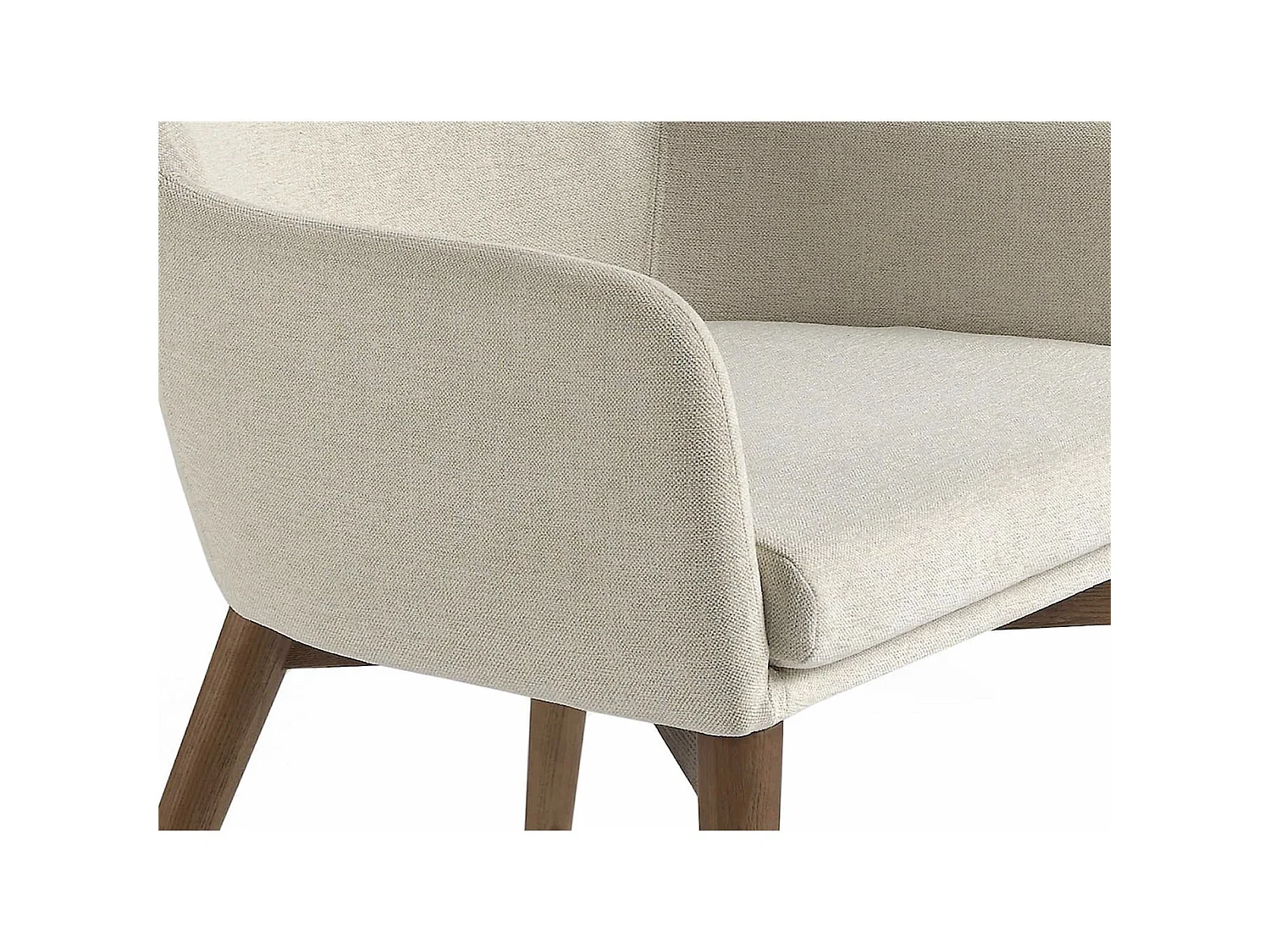 Fauteuil rembourré avec pieds bois de noyer