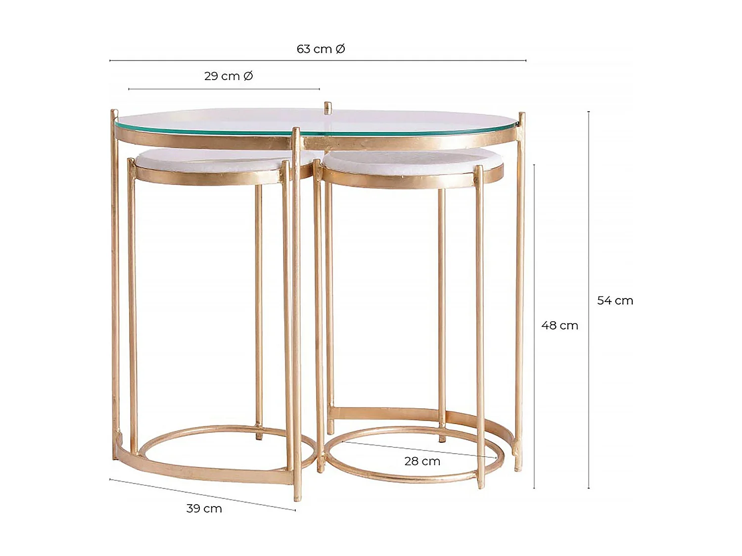 Table basse kruth (lot de 3)