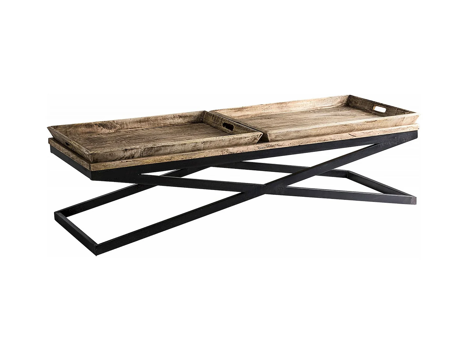 Table Basse Design Rustique Avec Plateau Effet Bois Vieilli