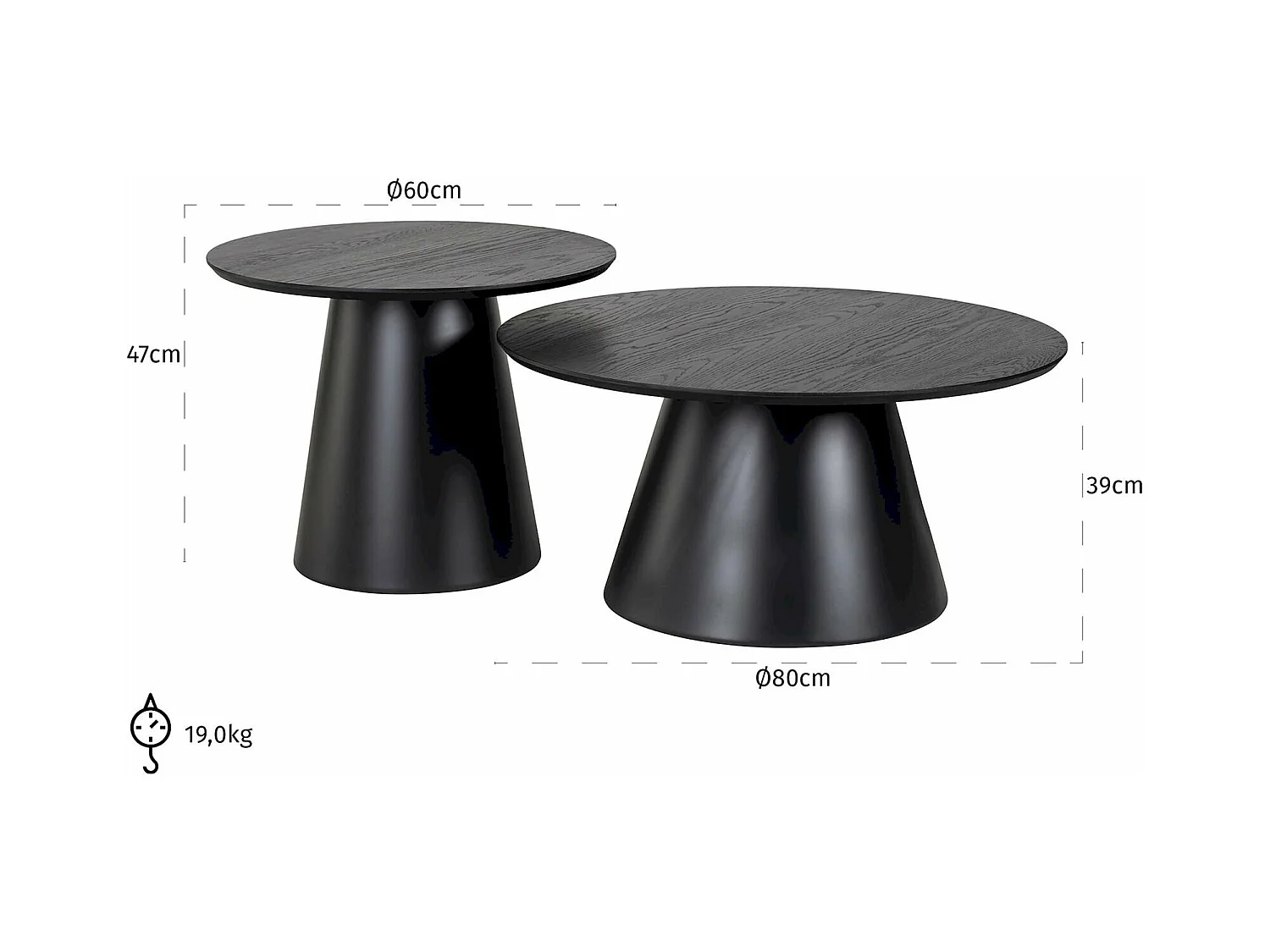 Table de salon Jazz lot de 2