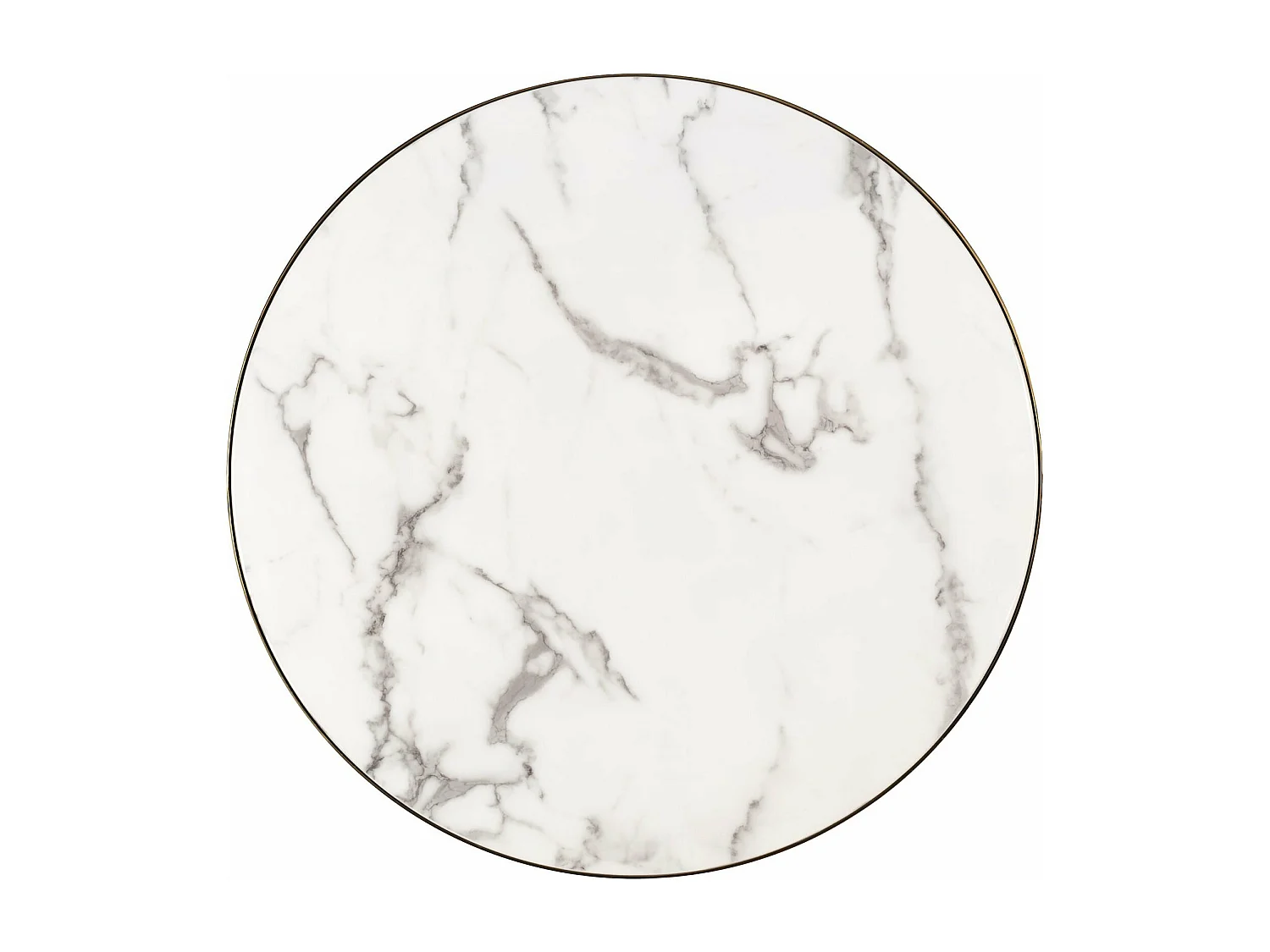 Table basse marbre blanc et pied noir conique