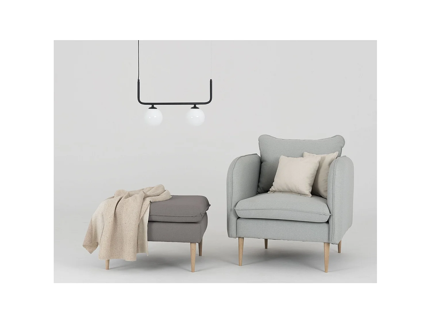 Pouf posh Gris acier