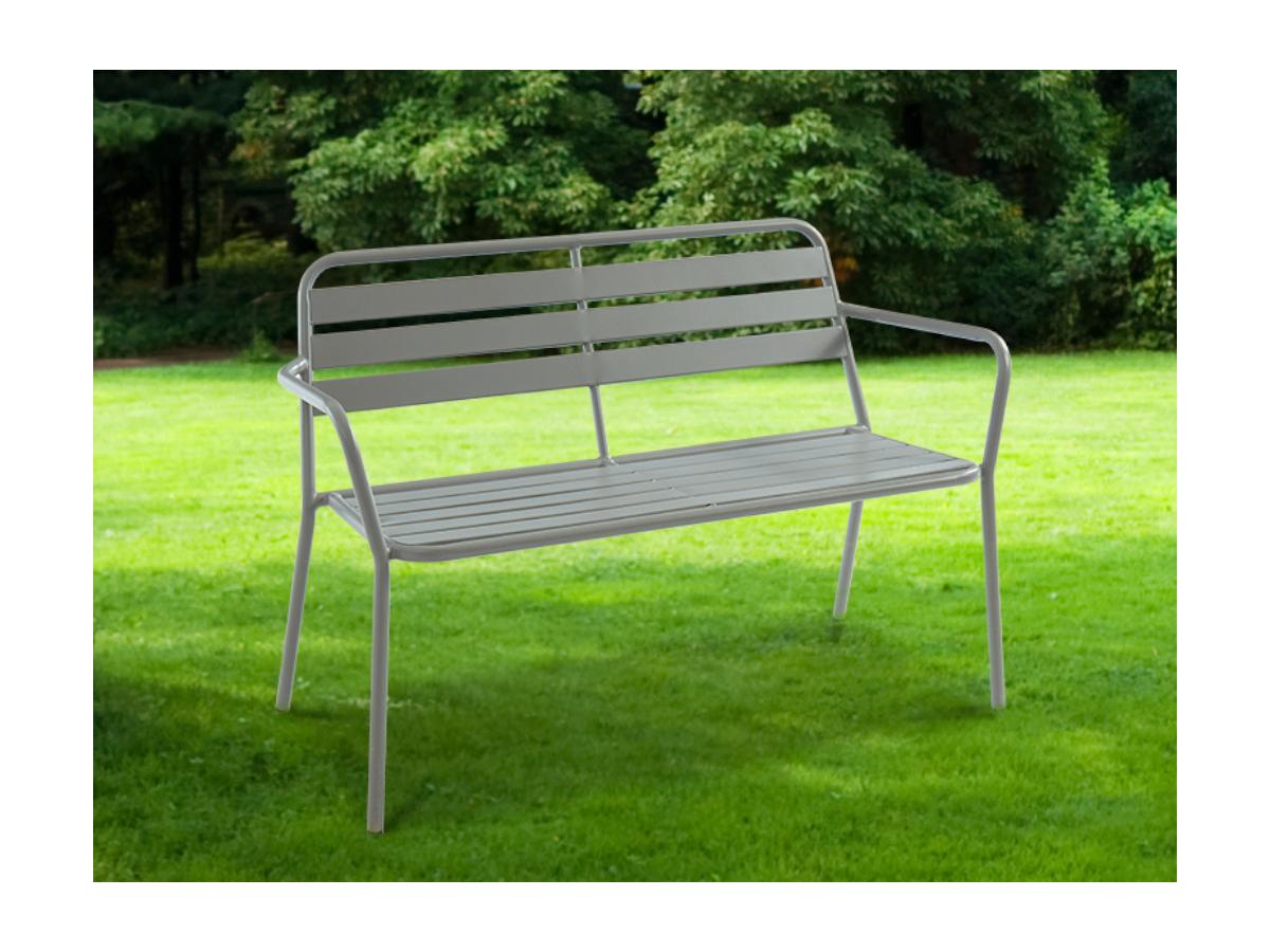 Gartenbank MIRMANDE aus Metall B125xT59xH82 cm Grau