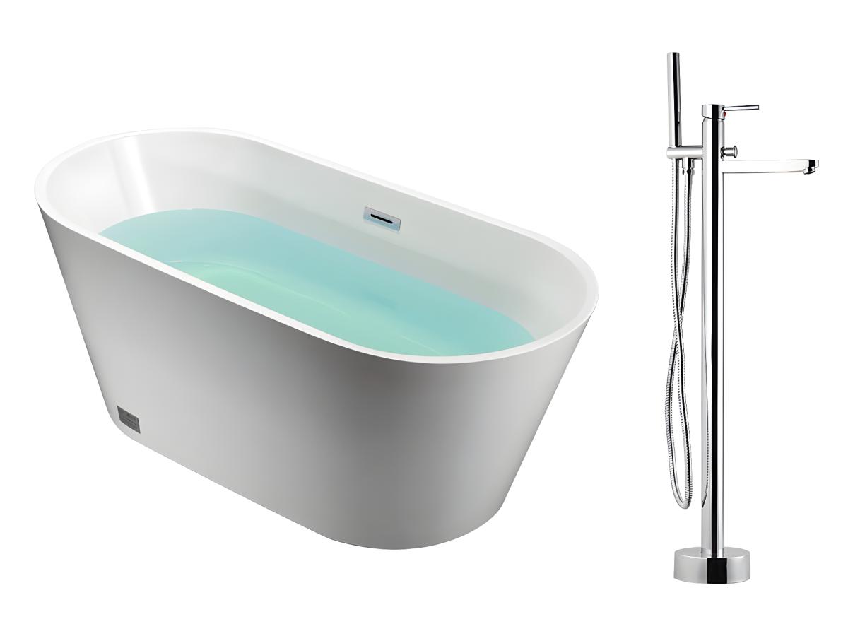 Set aus freistehender Badewanne TWIGGY + Armatur HARU günstig online kaufen